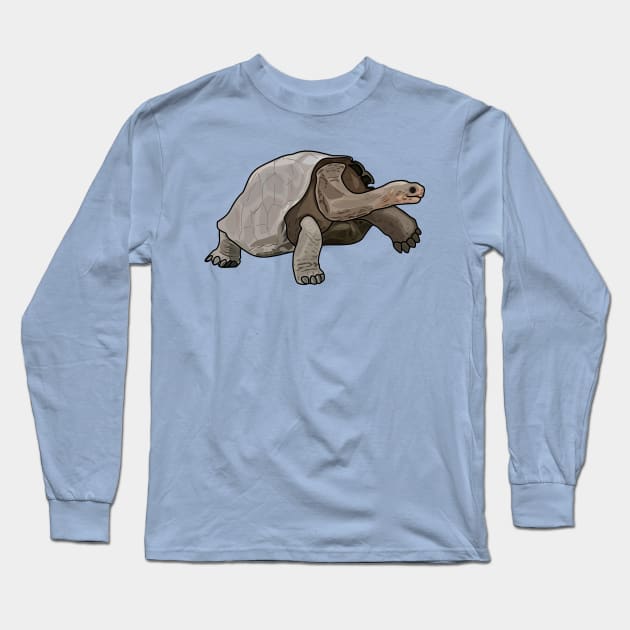 Galapagos tortoise cartoon illustration Long Sleeve T-Shirt by Miss Cartoon